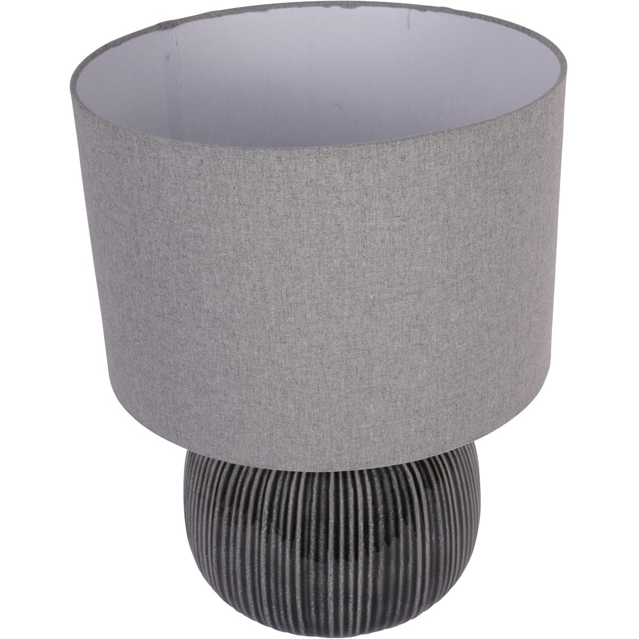 Bruno Striped Charcoal Ceramic Table Lamp